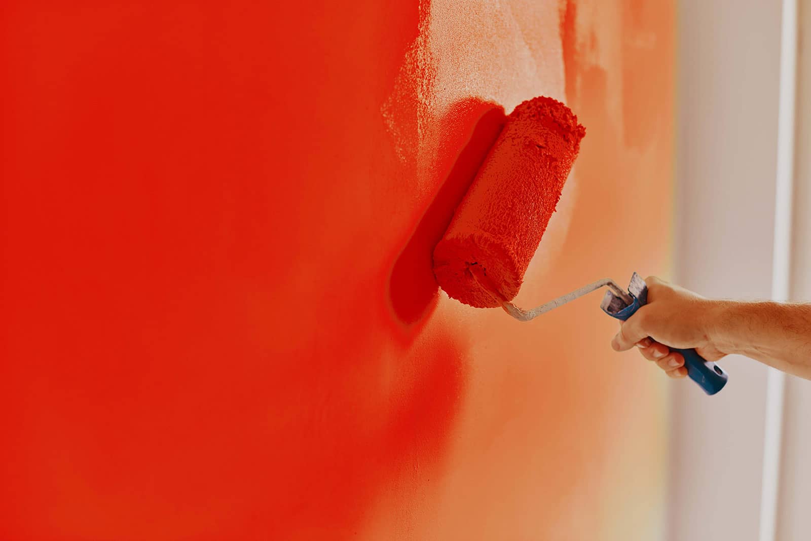 Orange-Roller-On-Wall