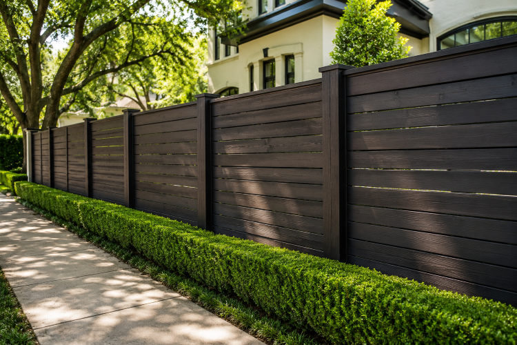 “Freshly finished backyard fence painted by Fresh Coat Painters of West Houston.”