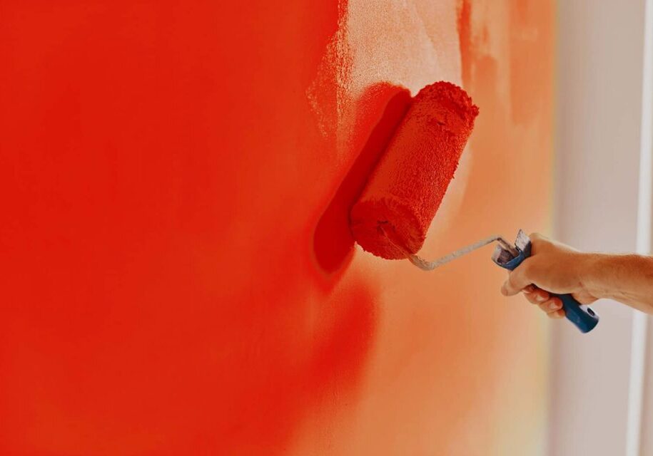 Orange-Roller-On-Wall